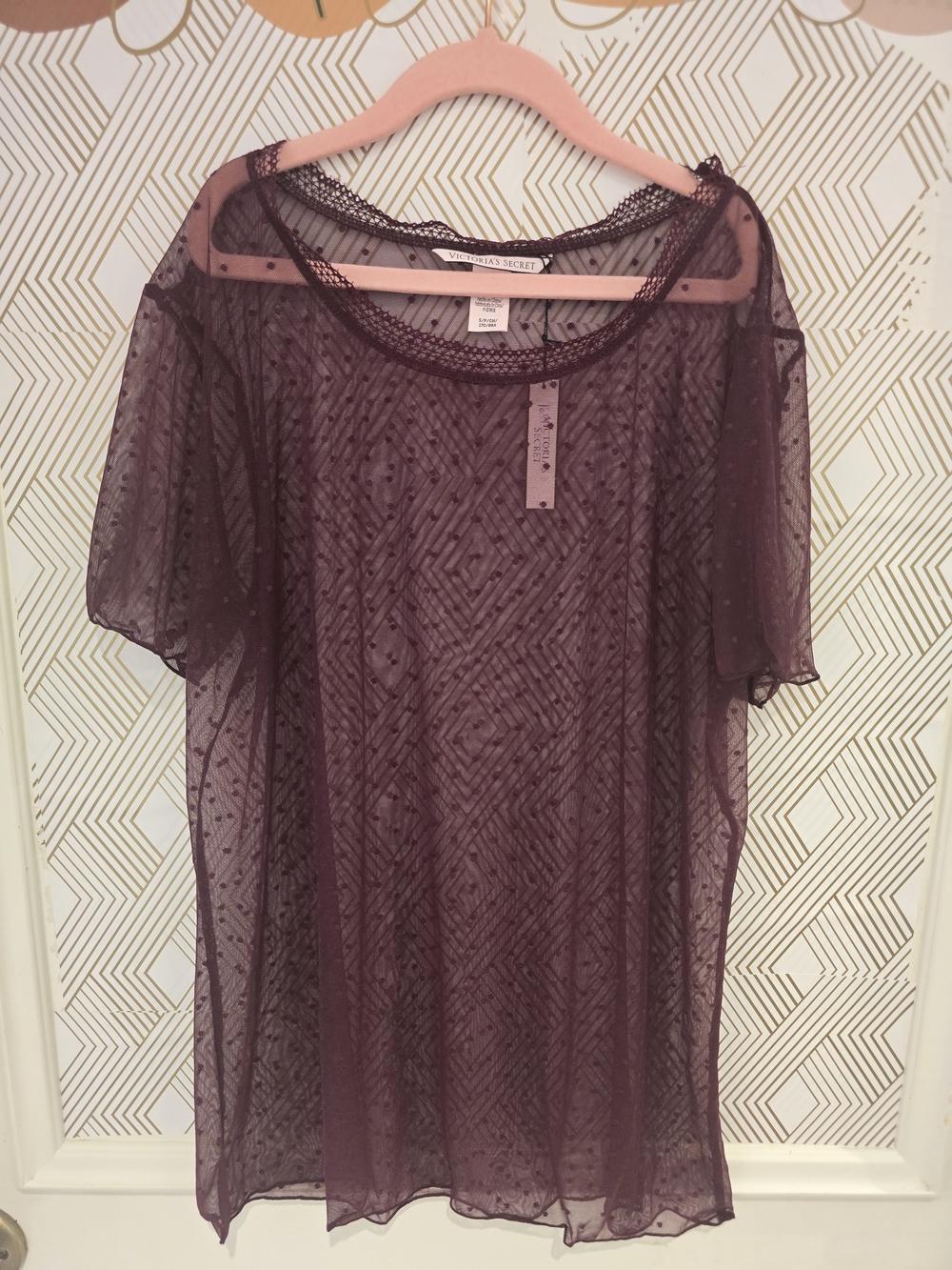Victoria's Secret Sheer Burgundy Top
